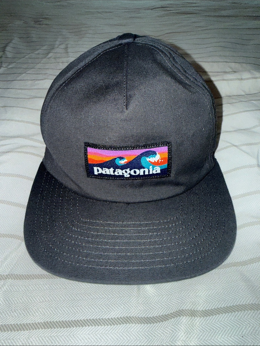 Patagonia Black Cap with Colorful Wave Patch